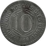 10 Pfennig - Calw, Germany, 1918 reverse image