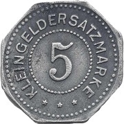 5 Pfennig - Crailsheim, Germany, 1917 reverse image