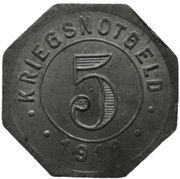 5 Pfennig - Crailsheim, Germany, 1918 reverse image
