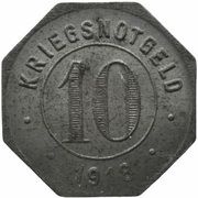 10 Pfennig - Crailsheim, Germany, 1918 reverse image