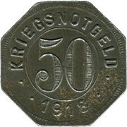 50 Pfennig - Crailsheim, Germany, 1918 reverse image