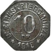 10 Pfennig - Ellwangen, Germany, 1918 reverse image
