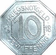 10 Pfennig - Horb am Neckar, Germany, 1918 reverse image