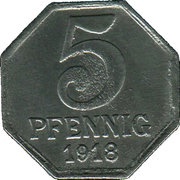 5 Pfennig - Maulbronn, Germany, 1918 reverse image