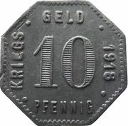 10 Pfennig - Mengen, Germany, 1918 reverse image