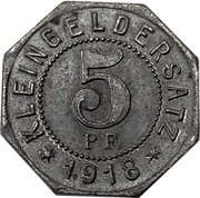 5 Pfennig - Bad Mergentheim, Germany, 1918 reverse image