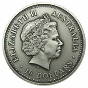 10 Dollars - Elizabeth II 4th Portrait - Evolution of Time - Silver Bullion Coin obverse image