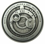 10 Dollars - Elizabeth II 4th Portrait - Evolution of Time - Silver Bullion Coin, Australia, 2002 reverse image