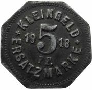 5 Pfennig - Schwäbisch Hall, Germany, 1918-1919 reverse image