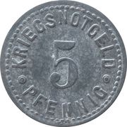 5 Pfennig - Trossingen, Germany, 1918 reverse image