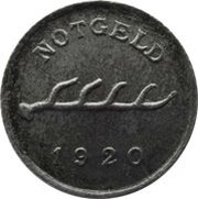 2 Pfennig - Tübingen, Germany, 1920 reverse image