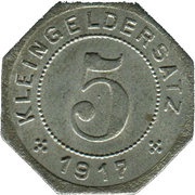5 Pfennig - Tübingen, Germany, 1917 reverse image