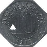 10 Pfennig - Tübingen, Germany, 1917 reverse image