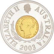 10 Dollars - Elizabeth II 4th Portrait - Sydney Mint Sovereign - Bimetal Gilt obverse image