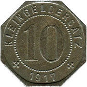 10 Pfennig - Tübingen, Germany, 1917 reverse image