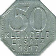 50 Pfennig - Tübingen, Germany, 1917 reverse image