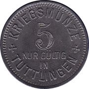 5 Pfennig - Tuttlingen, Germany, 1917 reverse image