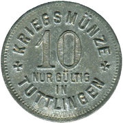 10 Pfennig - Tuttlingen, Germany, 1917 reverse image