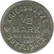 ½ Mark - Tuttlingen, Germany, 1918 reverse image