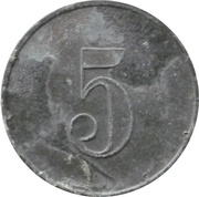 5 Pfennig - Ulm Gebrüder Eberhardt Maschinenfabrik, Germany, 1917-1919 reverse image