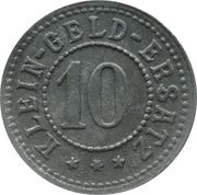 10 Pfennig - Wangen im Allgäu, Germany, 1918 reverse image