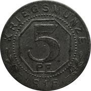 5 Pfennig - Welzheim, Germany, 1918 reverse image