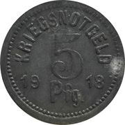 5 Pfennig - Wurzach, Germany, 1918 reverse image