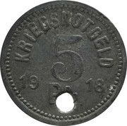 5 Pfennig - Wurzach, Germany, 1918 reverse image