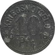 10 Pfennig - Wurzach, Germany, 1918 reverse image