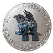 10 Dollars - Elizabeth II 4th Portrait - Australian Kookaburra - Silver Bullion Coin, Australia, 2006 reverse image