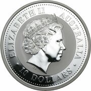 10 Dollars - Elizabeth II 4th Portrait - Year of the Dog - Silver Bullion Coin obverse image