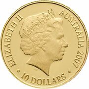 10 Dollars - Elizabeth II 4th Portrait - The Ashes 1882-2007- Gold Proof obverse image