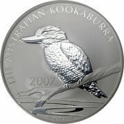 10 Dollars - Elizabeth II 4th Portrait - Australian Kookaburra - Silver Bullion Coin, Australia, 2007 reverse image