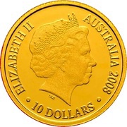 10 Dollars - Elizabeth II 4th Portrait - Year of the Rat - Gold Proof obverse image