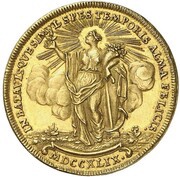 1½ Ducats Treaty of Aix-la-Chapelle and 100th Anniversary of Dutch Independence, Germany, 1748 reverse image
