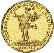 1½ Ducats Treaty of Aix-la-Chapelle and 100th Anniversary of Dutch Independence reverse image