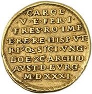 4 Ducats Coronation of Ferdinand I, Germany, 1531 reverse image