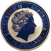 10 Dollars - Elizabeth II 4th Portrait - Kookaburra - Silver Bullion - High Relief obverse image