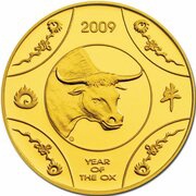 10 Dollars - Elizabeth II 4th Portrait - Year of the Ox - Gold Proof, Australia, 2009 reverse image