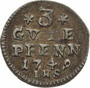 3 Pfennig - Victor II Frederick reverse image