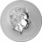 10 Dollars - Elizabeth II 4th Portrait - Year of the Ox - Silver Bullion Coin obverse image