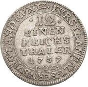 1⁄12 Thaler - Victor II Frederick, Germany, 1757 reverse image