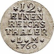 1⁄12 Thaler - Victor II Frederick, Germany, 1760 reverse image