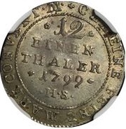1⁄12 Thaler - Alexius Frederick Christian, Germany, 1799 reverse image