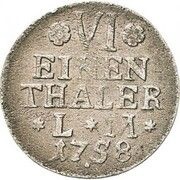 ⅙ Thaler - Victor II Frederick Seven Years' War, Germany, 1758 reverse image