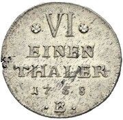 ⅙ Thaler - Victor II Frederick Seven Years' War, Germany, 1758 reverse image