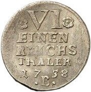 ⅙ Thaler - Victor II Frederick Seven Years' War, Germany, 1758 reverse image
