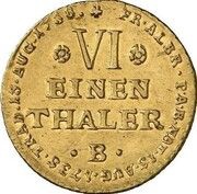 ⅙ Thaler - Victor II Frederick Birthday - Gold pattern strike, Germany, 1758 reverse image