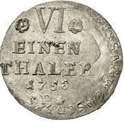 ⅙ Thaler - Victor II Frederick Seven Years' War - Mule, Germany, 1758 reverse image