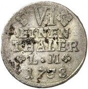 ⅙ Thaler - Victor II Frederick Seven Years' War, Germany, 1758-1759 reverse image